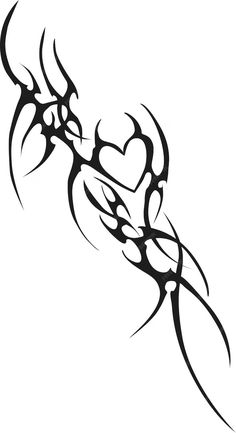 a black and white tattoo design with hearts