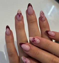 Concert Nails, Dark Red Nails, Modern Nails, Glam Nails, Oval Nails, Red Dark, Minimalist Nails