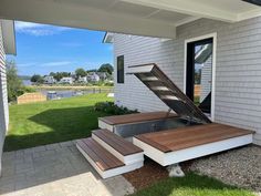 an open box sitting on top of some steps