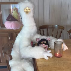 a stuffed animal that is sitting on a table