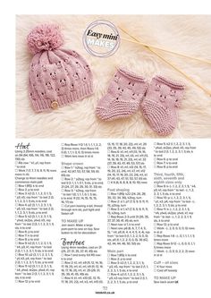 the knitting pattern is for baby mittens and booties