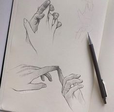 a drawing of two hands reaching for each other