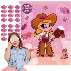 PRICES MAY VARY. If you are still worried about the lack of fun at the kids birthday party, then come and see this western cowgirl party games! This is a perfect game to liven up your disco cowgirl party activities. Your party will be filled with fun, laughter and these will be a hit! DISCO COWGIRL PARTY SUPPLIES - Includes large poster (20.5 x 28.3 inch), 2 Pcs blindfold, stickers for 24 guests, 6 Pcs adhesive tape. HOW TO PLAY - Paste the poster on the wall with adhesive tape, then wear the eye mask, turn three times, take a sticker and pin it on the poster, who's closer to who wins. WESTERN COWBOY PARTY DECORATIONS - Sticker has numbers that can help you track who the team members are. It is perfect for holiday celebrations and birthday party, which also great as the party gifts for you Cowgirl Party Games, Cowgirl Birthday Party Favors, Cowgirl Decorations, Disco Cowgirl Party, Cowgirl Party Decorations, Cowboy Party Decorations, Last Rodeo, Horse Games, Cowgirl Birthday Party