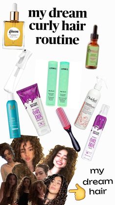 My dream curly hair routine #curlyhair #demitrakalogeras #mydreamhair #kalogerasisters Curly Hair Steps Products, Curly Hair Products Routine, My Curly Hair Routine, Best Curly Hair Routine, 3a Curly Hair Routine, Hair Routine For Curly Hair, Curly Hair Wash Routine, Curly Hair Routine Products, Curly Girl Products