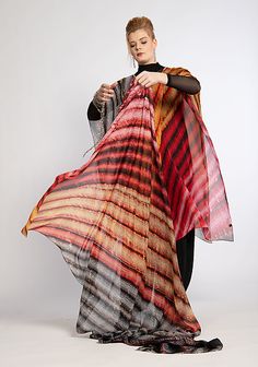 Stacks of Joy Scarf by Mary Jaeger (Silk Scarf) | Artful Home Woven Scarves, Artful Home, Diagonal Stripes, Silk Painting, Silk Chiffon, Scarf Shawl, Silk Scarf, Plaid Scarf, Wedding Outfit