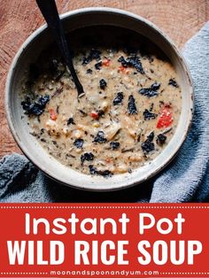 This Instant Pot Wild Rice Soup is the best hearty soup, packed with wild rice, cannellini beans, vegetables, and spices in a creamy cashew base. It's the best comfort food recipe that's healthy and satisfying. Try it today for a delicious meal!