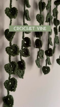 crochet vine is hanging on the wall