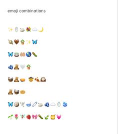 the emoji combinations are arranged in different styles