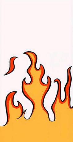 an orange and black fire on a white background