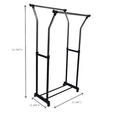 the standard pull up bar is shown with measurements for it's height and width