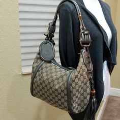 Hardly Worn Gucci Purse. Very Clean. The Only Thing That Gives Any Wear Away Are Small Bends In Leather Straps, But Not Too Much. Purse Spent 99% Of Its Life In A Dustbag On A Shelf. Was Taken Out Only On Few Special Occasion. No Visible Tears Or Dirt On Bag. The Leather And Hardware On This Bag Are Exquisite. Original Dustbag Included. 100% Authentic. Purchased In Neiman Marcus Northbrook, Il Gucci Bucket Bag, Leather Drawstring Bags, Gucci Vintage Bag, Mini Hand Bag, Gucci Mini, Gucci Purse, O Bag, Bags Gucci, Gucci Crossbody