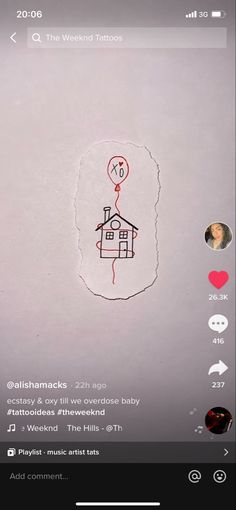 someone has drawn a house on the paper