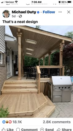 an outdoor kitchen and hot tub are on twitter