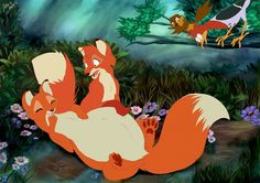 the fox and the hound from disney's animated movie