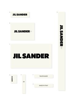 an advertisement for jil sander's new brand, it is white and black