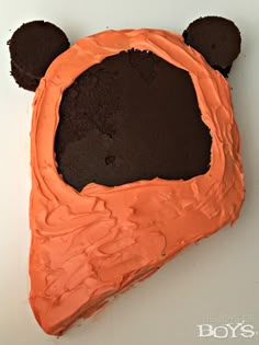 a piece of cake that is shaped like a bear's head