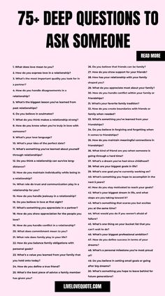 LOVE this list of deep and fun questions to get to know someone. This list is perfect if you've been looking for, hot seat questions for friends spicy, hot seat questions for couples, deep questions to ask friends, fun conversation starters for couples, deep questions to ask friends, get to know each other questions, random questions to ask a guy, emotional intimacy, and simple questions to know someone better. Enjoy! Hypothetically Questions, Deep Questions To Ask In A Relationship, Spicy 21 Questions, Deep Questions To Ask Someone, Deep Questions To Ask Friends, Check In Questions, Random Questions To Ask, Questions To Know Someone, Questions To Ask Friends