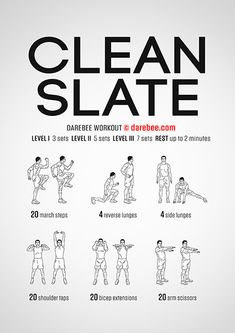 a poster with instructions on how to do the clean slate squat exercise for beginners