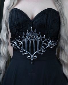 Silver Latex Gothic Cathedral Arch Window Underbust Belt With Filigree - Etsy Black Fantasy Corset Belt For Cosplay, Arch Window, Gothic Cathedral, Goth Wedding, Gothic Wedding, Goth Outfits, Mode Inspo, Goth Fashion, Corsets