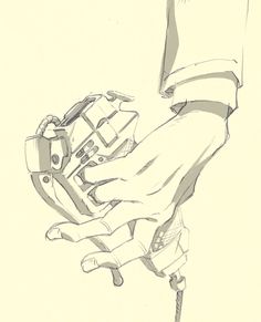 a drawing of a person holding a baseball glove