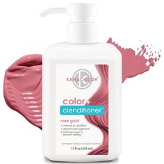 Keracolor Clenditioner in Rose Gold is a semi-permanent hair dye that doubles as a depositing conditioner, providing vibrant color while nourishing your hair. This 12 oz formula allows you to easily refresh your color and enhance shine without the damage typically associated with traditional dyes. Ideal for those looking to achieve a stunning rose gold hue, this product offers a gentle and versatile way to express your style. Keracolor Clenditioner, Color Depositing Conditioner, Gold Hair Dye, Rose Gold Hair Dye, Semi Permanent Hair Dye, Dyed Red Hair, Semi Permanent Hair Color, Temporary Hair Color, Permanent Hair Dye