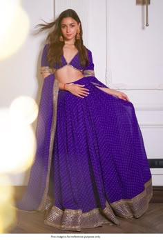 Shop Bollywood Sabyasachi Inspired Alia bhatt blue lehenga online at kollybollyethnics from India with free worldwide shipping. Bandhani Lehenga, Telugu Culture, Purple Lehenga, Satin Lehenga, Indian Illustration, Diwali Outfits, Sabyasachi Lehenga, Lehenga Designs Simple