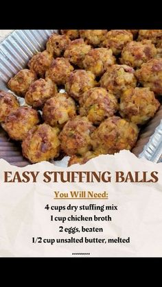 an image of easy stuffing balls recipe