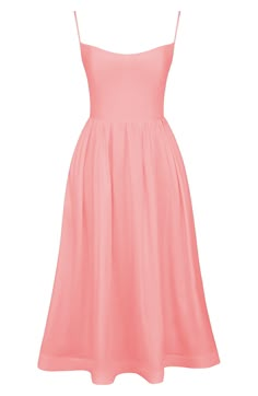 A soft cotton blend lends breezy appeal to this timeless dress with a signature corset defined by supportive boning and a boldly flared skirt. Exclusive retailer Scoop neck Lined 65% cotton, 32% nylon, 3% elastane Dry clean Imported Peach Aline Dress, Bright Clothes, Tale Dress, Daytime Wedding, Flare Midi Dress, Midi Sundress, Peach Dress, Timeless Dress, Boned Bodice