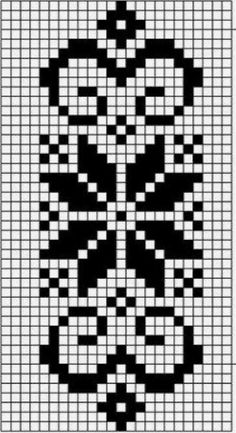 a cross stitch pattern with black and white squares