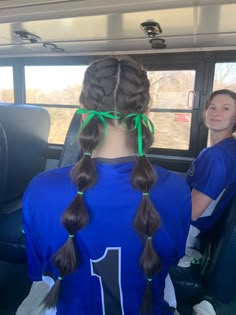 Volleyball Hair Bows, Tennis Hairstyles, Football Hairstyles, Cute Volleyball Hairstyles, Cute Sporty Hairstyles, Soccer Hairstyles, Volleyball Hair, Soccer Hair, Track Hairstyles