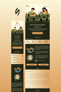 the website design for save the planet