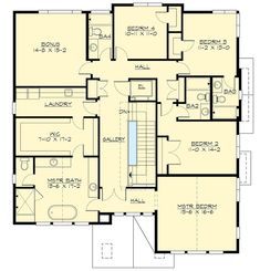 the first floor plan for a house with two levels and an upstairs living area on one level