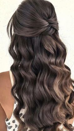 Bridesmaid Hair Inspo, Quince Hairstyles, Long Hair Wedding Styles, Wedding Hair Inspiration, Hair Up Styles, Hair Stylist Life, Bridal Hair And Makeup, Half Up Hair