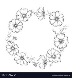 flowers arranged in the shape of a circle