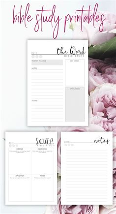 the bible study printables with pink flowers