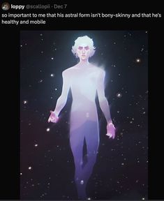 an animated image of a man standing in the middle of space with his hands on his hips