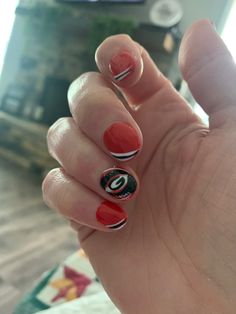 Georgia Bulldogs Nails, Georgia Bulldog Nails, Bulldog Nails, Georgia Bulldog, Nail Polish Colors Fall, Polish Colors, Georgia Bulldogs, Nail Polish Colors, Gel Nail