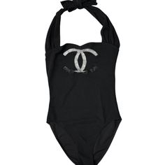 Ab: Good Condition, Used. Please Check Photos For Detail. Underarm To Underarm: 11.8 Inches (30cm) Total Length: 26.8 Inches (68cm) Chanel Swim, Chanel Vintage, Black Nylon, Vintage Chanel, Black Nylons, Womens Swim, Chanel, Swimming, One Piece