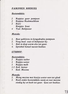 a menu with instructions for different types of food