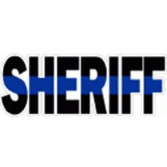 the sheriff logo is shown in black and blue