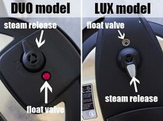 two pictures showing the different types of buttons on a stove top and how to use them