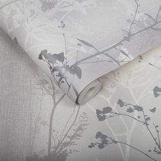 an image of a wallpaper with trees and leaves in grey color on it's surface