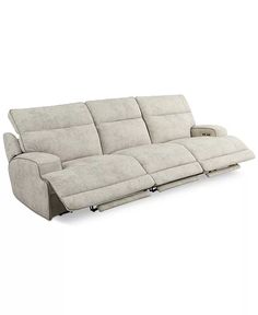 the reclining sofa is made from fabric