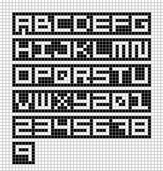 a cross stitch pattern with the letters in black and white