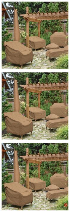 several pictures of different types of outdoor furniture in various stages of being made out of wood