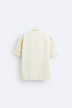 TEXTURED SHIRT - Ecru | ZARA United States Zara Shirt With Button Closure For Summer, Fitted Polo Shirt With Spread Collar For Summer, Summer Short Sleeve Collared Shirt With Placket, White Short Sleeve Tops With Rolled Sleeves, Modern Blouse With Relaxed Fit And Short Sleeves, Zara Collared Summer Blouse, White Shirt With Placket, Zara Collared Blouse For Summer, Cotton Relaxed Fit Short Sleeve Top For Work