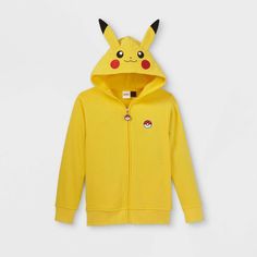 Kids' Pokemon Pikachu Costume Hoodie - Yellow : Target Pikachu Costume Kids, Pikachu Face, Pikachu Hoodie, Pikachu Costume, Pokémon Birthday, Boy Hoodie, Pokemon Shirts, Yellow Belt, Pokemon Birthday