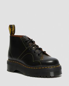 Church Platform Monkey Boots in Black | Dr. Martens Monkey Boots, Black Church, Shoe Brushes, Dr Martens Boots, Estilo Punk, Goodyear Welt, Danner Mountain Light Boot, Platform Boots, Dr. Martens Boots