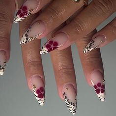 Discover our latest nail collection featuring short almond nails, zebra French tip designs, and white French tips adorned with delicate flowers. Perfect for adding a touch of flair to any look. #2408-34 French Tip Nail Designs Almond, Nails Zebra French, White French Tips With Flowers, Nail Ideas Short Almond, Zebra French Tip Nails, Zebra French Tip, French Tips With Flowers, White French Tips, Halloween Nail Art Ideas