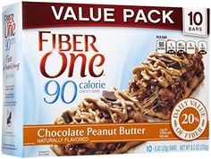 fiber one 90 calorie chocolate peanut butter granola bars, 3 - count box